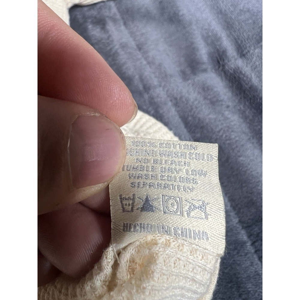 Dixxon Women's Crop Henley Thermal Top beige Size Small - Picture 7 of 10